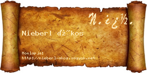 Nieberl Ákos névjegykártya